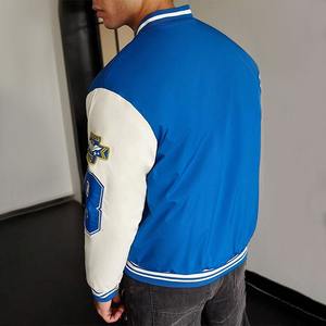 Parches bordados con logotipo personalizado, abrigo de béisbol con cuello levantado, servicio OEM de invierno, personalización al por mayor disponible - Product Image 3