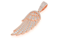 Colgante de Alas de Ángel de Alta Calidad con Diamantes Reales, Oro Amarillo de 14K, 2.65 CTW, Certificado GIA, Joyería Personalizada al por Mayor, Amuleto Brillante