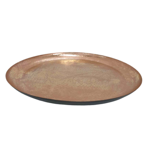 Plato redondo de hierro de diseño antiguo Chapado en cobre platos y platos de diseño moderno para decoración del hogar y la cocina personalizados - Product Image 1