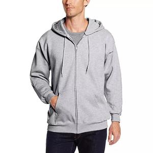 Vente chaude Conception 100% Polyester Hommes Full Zip Up Hoodies Logo Personnalisé Blanc Plain Hiver Zipper Hoodie Hommes - Product Image 5