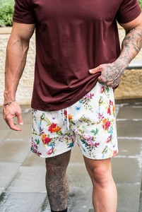 Shorts de sport mi-longs personnalisés en coton respirant à sublimation intégrale, séchage rapide, motif décontracté en maille de 5 pouces pour la plage et la course à pied - Product Image 3