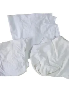 Bonne qualité 100% coton recyclé chiffon de nettoyage industriel coton chiffons d'essuyage T-shirt blanc 100% chiffons de coton pour le nettoyage - Product Image 4