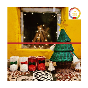 Adornos Rústicos Hechos a Mano de Ratán con Forma de Copo de Nieve y Corazón, Decoración Navideña de Mimbre para Árbol de Navidad, Decoración Rústica para el Hogar - Product Image 5