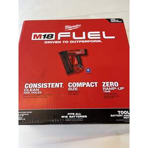 Pistolet agrafeur pneumatique industriel de qualité professionnelle 16 Ga pour clous à tête fraisée, agrafes métalliques, clous à tête plate et béton, alimenté par batterie - Product Image 1