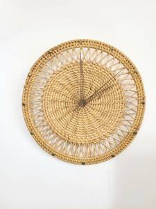 Meilleure vente 2024 horloge murale à la main horloges en rotin en osier naturel avec une belle incrustation de nacre unique - Product Image 3