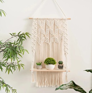 Tapiz de macramé hecho a mano para colgar en la pared, tapiz decorativo bohemio elegante para sala de estar, dormitorio, entrada y estilo Interior del hogar - Product Image 4