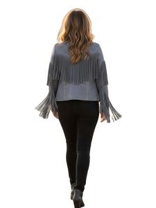 Chaqueta de Estilo Occidental para Mujer de Primera Calidad, Abrigo de Cuero Genuino para Otoño e Invierno, Relleno de Algodón, con Rayas - Product Image 4