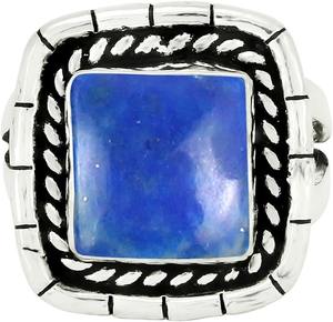 ลาพิสลาซูลี 925 เงินสเตอร์ลิงธรรมชาติทรงสี่เหลี่ยมอัญมณี Handmade แหวนเครื่องประดับเงินสเตอร์ลิง 925 ประทับตราแหวน - Product Image 2