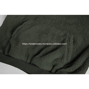 <b>Men's</b> Polyester/Cotton Custom Embroidered Eco-Friendly Waterproof <b>Hoodie</b> Solid <b>Sherpa</b> <b>Fleece</b> Sweatshirt Screen Puff Sweatshirt - Product Image 5