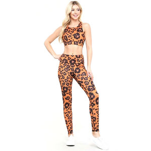 All Over Sublimation Print Breathable Gym Fitness Bra and <b>Legging</b> Gym Wear Yoga Set Made in Pakistan 2 piece set women - Product Image 1