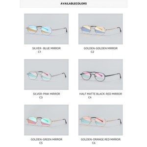 Lunettes de soleil Sunray Fashion, monture intégrale en métal, film coloré haut de gamme, verres polarisés UV400, protection UV400, ovales transparentes - Product Image 5