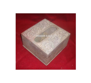 Belle boîte à mouchoirs et porte-serviettes de décoration d'hôtel faite à la main avec boîte à mouchoirs domestique en pierre de savon naturelle brillante - Product Image 1