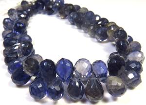 ลูกปัด iolite ทรงเหลี่ยมเพชรพลอยทรงหยดน้ำตาสีฟ้าเกรดสูง9เส้นใย8-11มม. พลอย160 briolette ธรรมชาติอัญมณีหลวมสำหรับเครื่องประดับ - Product Image 4