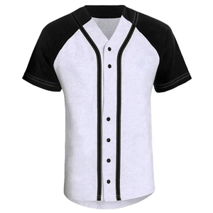 Unisex <b>Baseball</b> Uniform Set White/Black Raglan Sleeve Jersey Button Closure Pants Regular Fit 100% Cotton Anti-Bacterial - Product Image 2