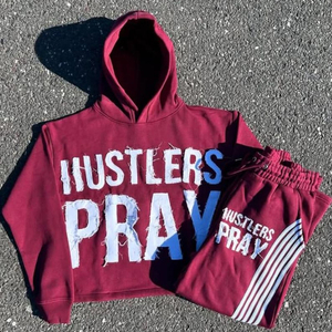 Sudadera con Capucha Extra Grande de Felpa Francesa Desgastada para Hombre, con Cierre, Parche de Bordado con Pedrería, Logotipo Personalizado, Chándal Sólido 100% Algodón - Product Image 1