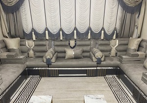 Ensemble de salon traditionnel arabe Majlis Antique |   Modulaire pliable et extensible en tissu capitonné |   Personnalisable |   Livraison gratuite dans le monde entier - Product Image 1