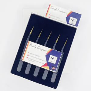 Pinces à épiler professionnelles Somofy Enterprises en acier inoxydable de haute qualité pour extensions de cils, pointe fine, antistatiques, durables - Product Image 3