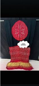 Sari Bandhej Estilo Rasmandal de Alta Calidad, Elegante Sari Bandhej de Seda Gajji para Fiestas a un Precio Inmejorable del Fabricante - Product Image 5