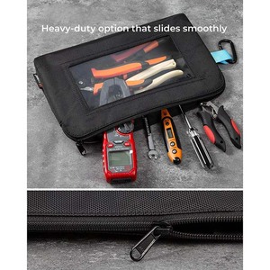 Pochette à outils Oxford robuste en vente flash |   Lot de 3 petits sacs organisateurs avec fenêtre transparente |   Pochettes de rangement à fermeture éclair pour électriciens - Product Image 3