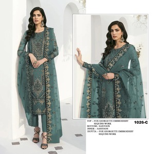 Colección India Elegante Mejor Tela Pesada Georgette Salwar Kameez Con Dupatta Con Bordado Trabajo A Precio Barato Para la venta - Product Image 3