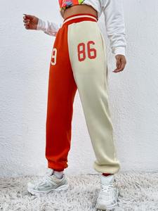 Pantalon de jogging en molleton de coton pour femme, taille haute, coupe ample, décontracté, hiver, sport, couleur unie, logo personnalisé, vente en gros OEM - Product Image 4