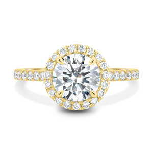 แหวนหมั้นเพชรแบบเพชร18K สีเหลืองทองหรูหราได้รับการรับรองจาก giigi ตามต้องการ - Product Image 1