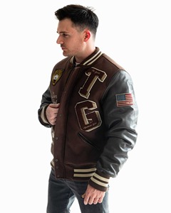 Oem Manufacturer High Quality Chenille Embroidery Men College Custom <b>Baseball</b> <b>Bomber</b> Letterman Crop Leather Varsity <b>Jacket</b> - Product Image 6