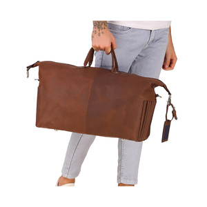 Bolso de Viaje Deportivo de Cuero Genuino Crazy Horse Retro para Hombre 2025, Bolso de Hombro de Lujo, Bolso de Mensajero, Bolso de Mano Vintage con Cremallera Más Vendido - Product Image 1