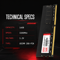 Module de mémoire RAM de bureau SHARETRONIC 16 Go DDR4 3200 MHz UDIMM, 288 broches DIMM, mise à niveau de la mémoire informatique pour PC
