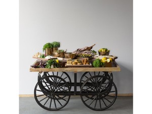 <b>Big</b> Wheel Modern Solid Mango Wood Portable Movable High Quality Durable Eco-Friendly Home Bar Cart Iron <b>Frame</b> for Home Bar - Product Image 2