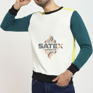 Sweat-shirt unisexe de haute qualité, col rond personnalisé, design ample, manches longues, 100% coton, brodé, uni, teint, vêtement d'hiver - Product Image 4