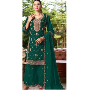 Traje Salwar Kameez paquistaní elegante de alta calidad con Camisa larga y pantalones de pierna ancha para uso informal y formal a los mejores precios - Product Image 1