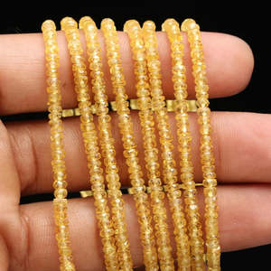 Cuentas de Zafiro Amarillo Claro Facetadas en Forma de Rondelle de 8mm, Piedras Preciosas Minerales Sueltas con Corte Brillante para la Fabricación de Joyas, Cuentas de Rubí - Product Image 3