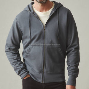 Sudadera con Capucha Completa para Hombre, Sudadera de Algodón Orgánico con Forro Polar, Sudaderas con Capucha para Hombre, Sudadera con Capucha Personalizada con Cremallera - Product Image 5
