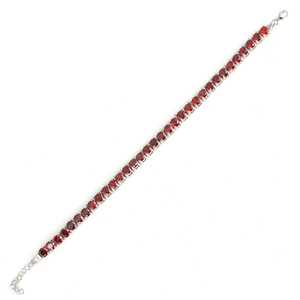 925 Sterling Silver Round <b>Bracelet</b> with Synthetic <b>Ruby</b> Stone for Party Occasions - Product Image 3