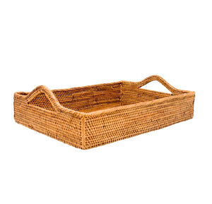 ถาดหวายพร้อมที่จับถาดหวายสำหรับจัดเก็บเพื่อการตกแต่งดีไซน์หรูหรา - Product Image 4