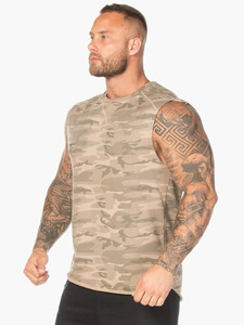Camiseta sin mangas de camuflaje para hombre con logotipo personalizado al por mayor, chaleco de gimnasio sin mangas, ropa deportiva para entrenamiento, camiseta para correr con corte muscular - Product Image 5