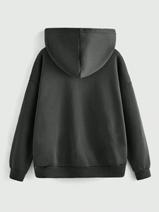 Haute qualité personnalisé 100% coton hommes sweat à capuche zippé unisexe Street Style recadrée sweat à capuche thermique poids lourd 100 GSM motif solide - Product Image 2
