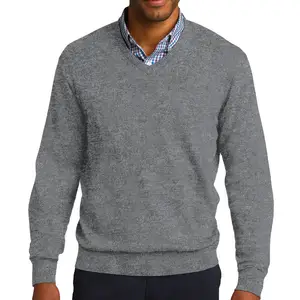 Mens Knitting Sweater Stylish Long Sleeve V-Neck Pullover Sweaters