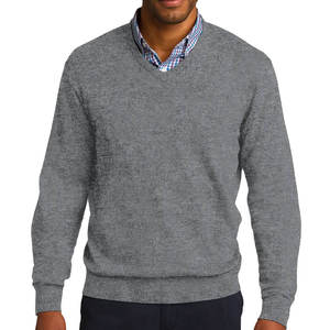 Suéter de punto para hombre Suéteres elegantes de manga larga con cuello en V - Product Image 1