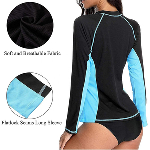 Vente en gros de t-shirts Ras du cou à coupe ajustée Protection de la peau pour vêtements d'extérieur Manches longues Rash Guard pour femmes OEM - Product Image 6