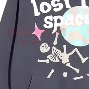 Vente en gros de sweat-shirts à capuche 100% coton avec impression en relief pour hommes, logo personnalisé, conception OEM avec fermeture éclair, saison hivernale, coupe classique, respirant - Product Image 5