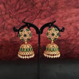 Fashion Jewelry High Gold Polish Beautiful Fancy Style Clustered Pearls Designer Wear Party Wear Antique Jewelry Jhumka Earrings