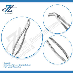Fórceps de extracción Fig 8 Premolares inferiores Patrón de inglés Premium Fórceps de extracción dental Juego dental Instrumentos quirúrgicos - Product Image 4