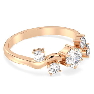 Bague de fiançailles REYES en argent sterling 925, design original, moissanite ronde brillante de 0,79 carat, bijoux étincelants pour femmes - Product Image 3