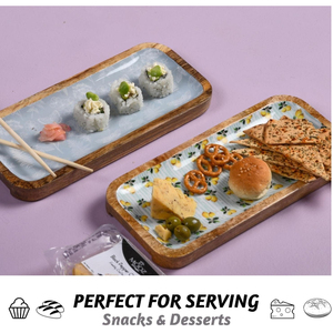 Plateau à dessert et chocolat en bois d'acaica de qualité supérieure Plateaux en bois pur de grande taille faits à la main les plus vendus - Product Image 4