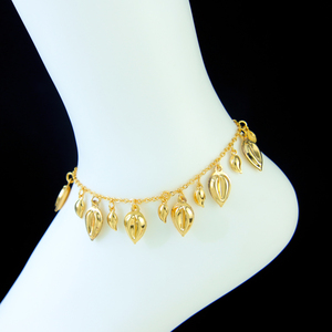 Wholesale Fashion Design 21k Gold Waterproof Anklets Custom Various Styles Brass Adjustable Women Anklets for <b>Gift</b> - Product Image 6