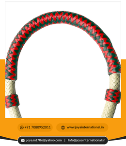 Boal-trenzada con cuero crudo, piel en rojo y negro, diseño Streps BOD189 - Product Image 3