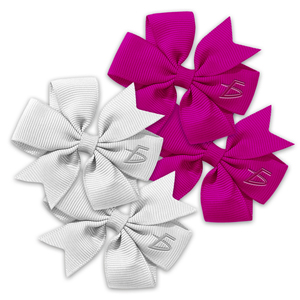 Lot de nœuds à cheveux à clipser couleur unie 5 cm – Adorables décorations capillaires pour filles (rouge, vert, blanc, rose) en alliage et ruban - Product Image 3