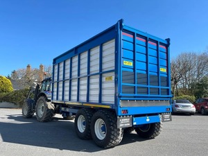 Remorques de transport avec châssis en acier bleu, panneaux et double essieu pour usage intensif - Product Image 3